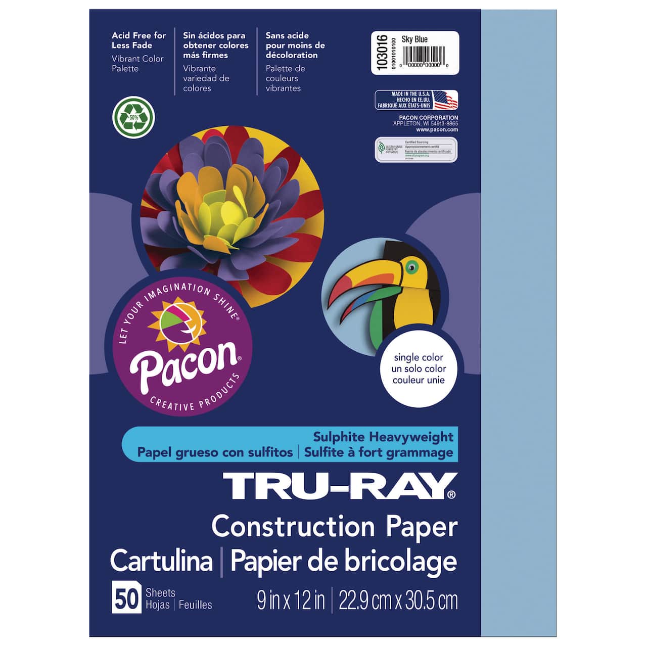 Pacon® Tru-Ray® 9" x 12" Construction Paper, 50 Sheets